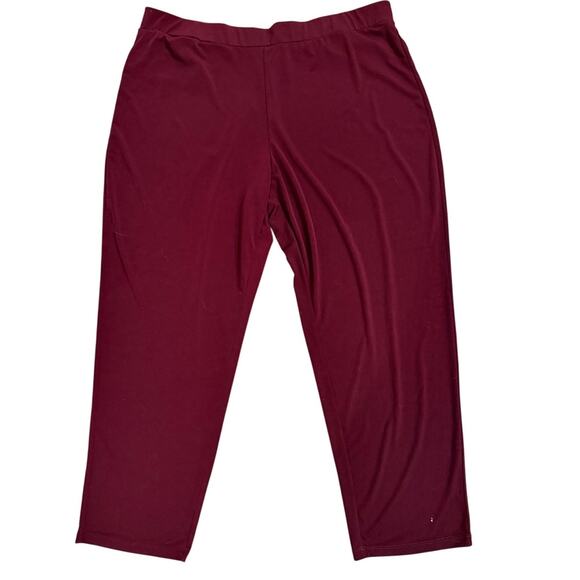 Susan Graver Burgundy Travel Pants LP Large Petite 23" Inseam Pull-On Stretch - Picture 1 of 3